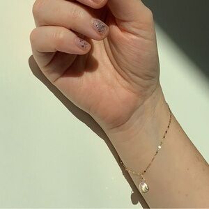 Catbird Gold Bracelet with Pearl Charm
